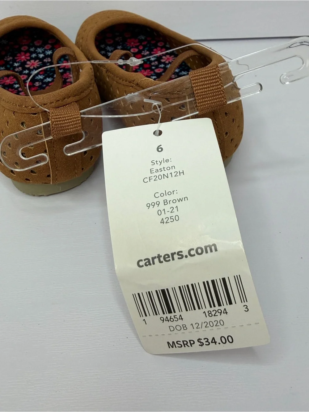 Carter's Toddler Girls Brown Perforated Mary Jane Ballet Flats Shoes Size 6 NWT